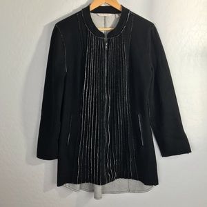 Soft Surroundings Cardigan Raw Hem Zip Jacket 3AV14